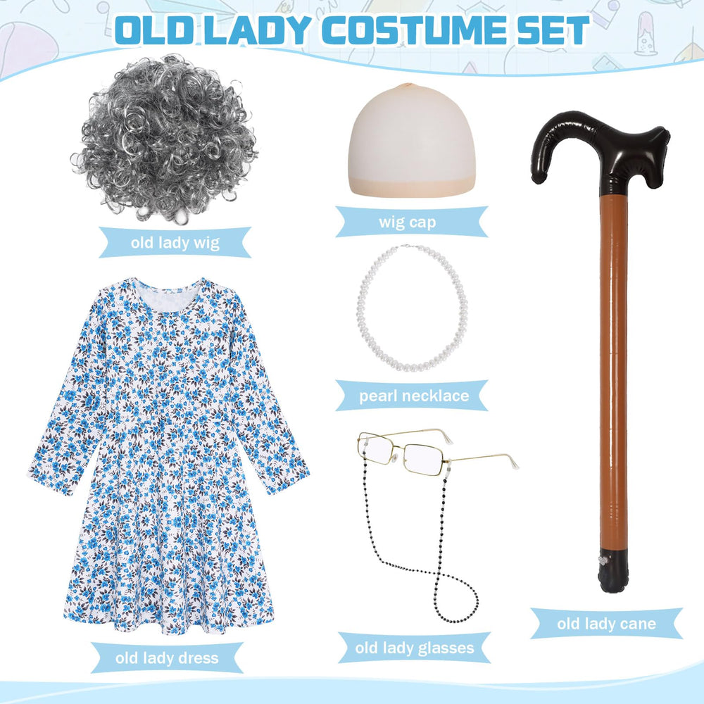 Marendyee old lady wig, soft and comfortable for long wear