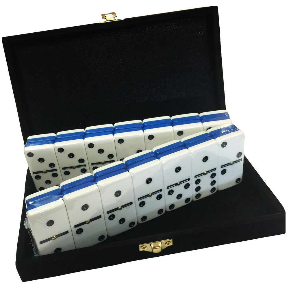 Marion Domino Double-6 blue-white tiles show two-tone design for easy visibility