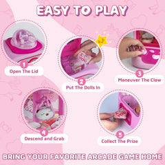 Marlrin arcade-style claw machine top view shows compact, playful setup.