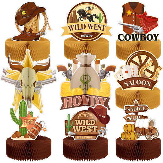 Marspark western honeycomb centerpieces hat design adds festive focal point to Western table decor