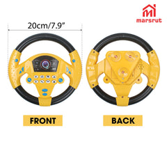 Marsrut steering wheel toy yellow side view highlighting police button and siren sounds