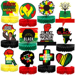 Marsui Black History Month honeycomb ball centerpiece for festive table decor
