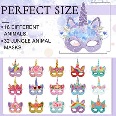 Marsui unicorn-pattern masks ideal for birthdays, baby showers, and classrooms
