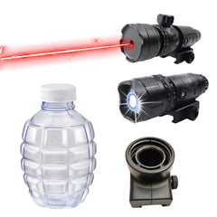Martians gel blaster flashlight attachment improves target tracking in low light.