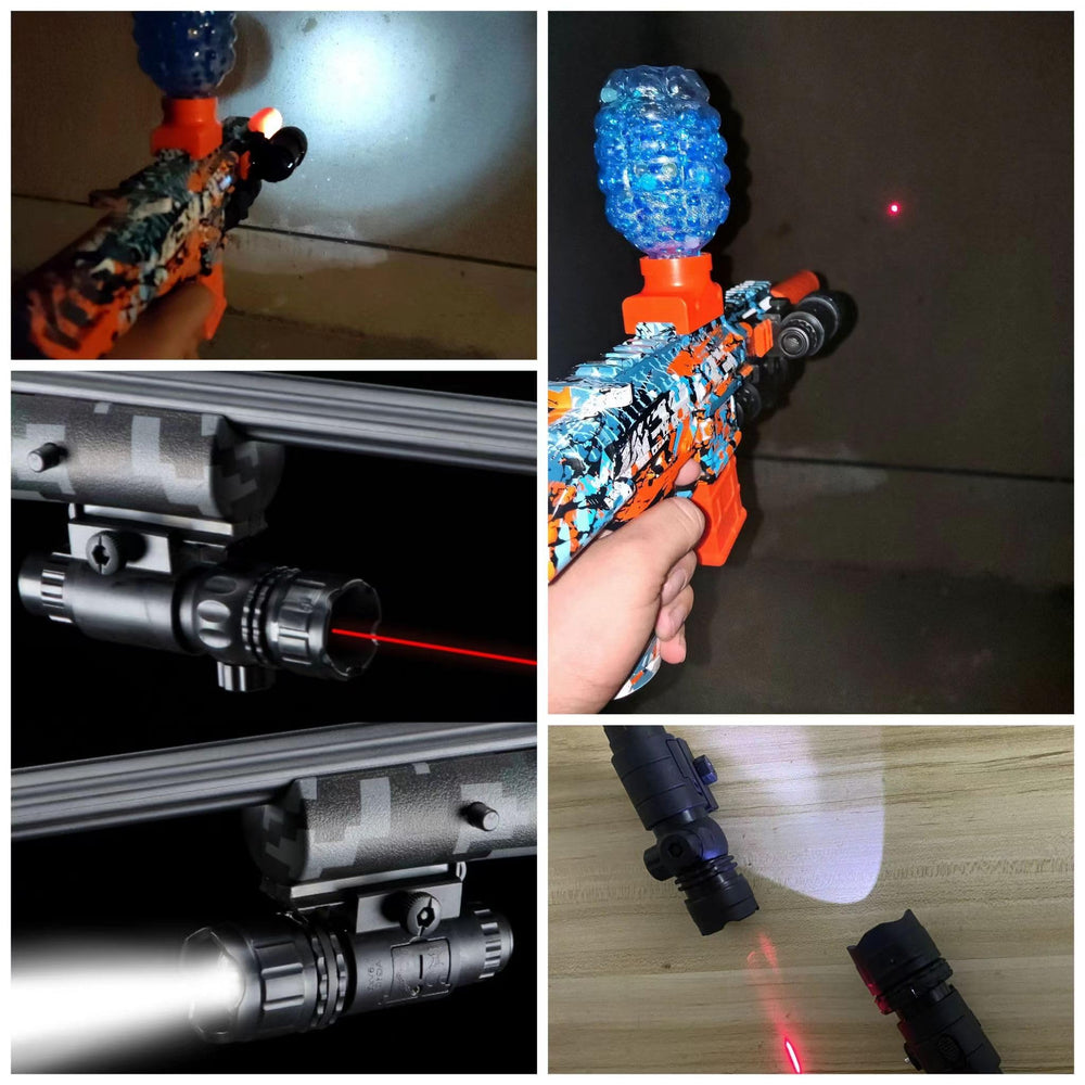 Martians gel blaster red light generator helps players spot opponents in dim arenas.