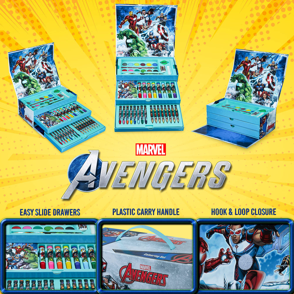 Marvel Art Case for Kids keeps supplies organized for car trips and school days.