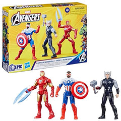 Marvel Avengers Epic Hero Series Team-Up Gift Pack figures in dynamic pose with accessories.
