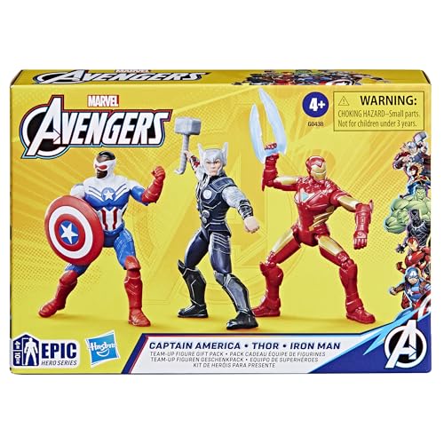 Packaging artwork for Marvel Avengers Epic Hero Series Team-Up Gift Pack; great gift for kids.