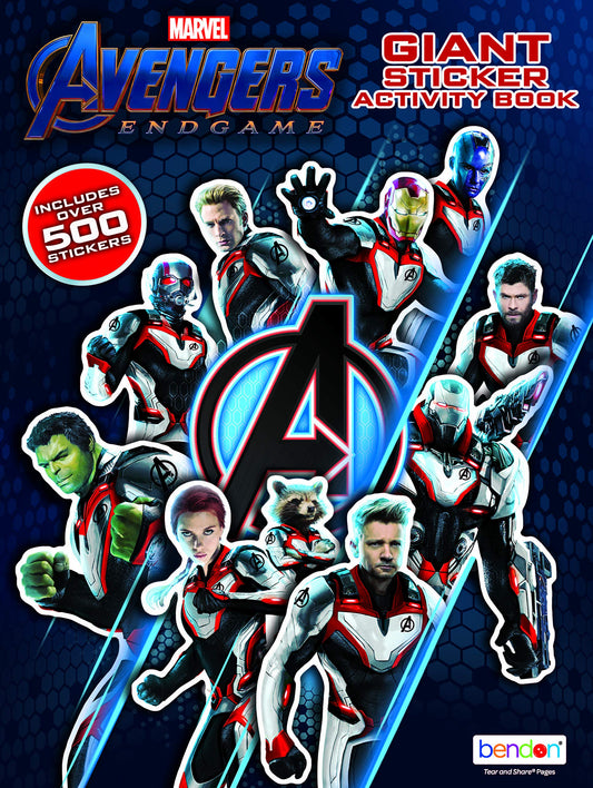 Marvel Avengers Giant Sticker Book cover featuring bold heroes for active fans.