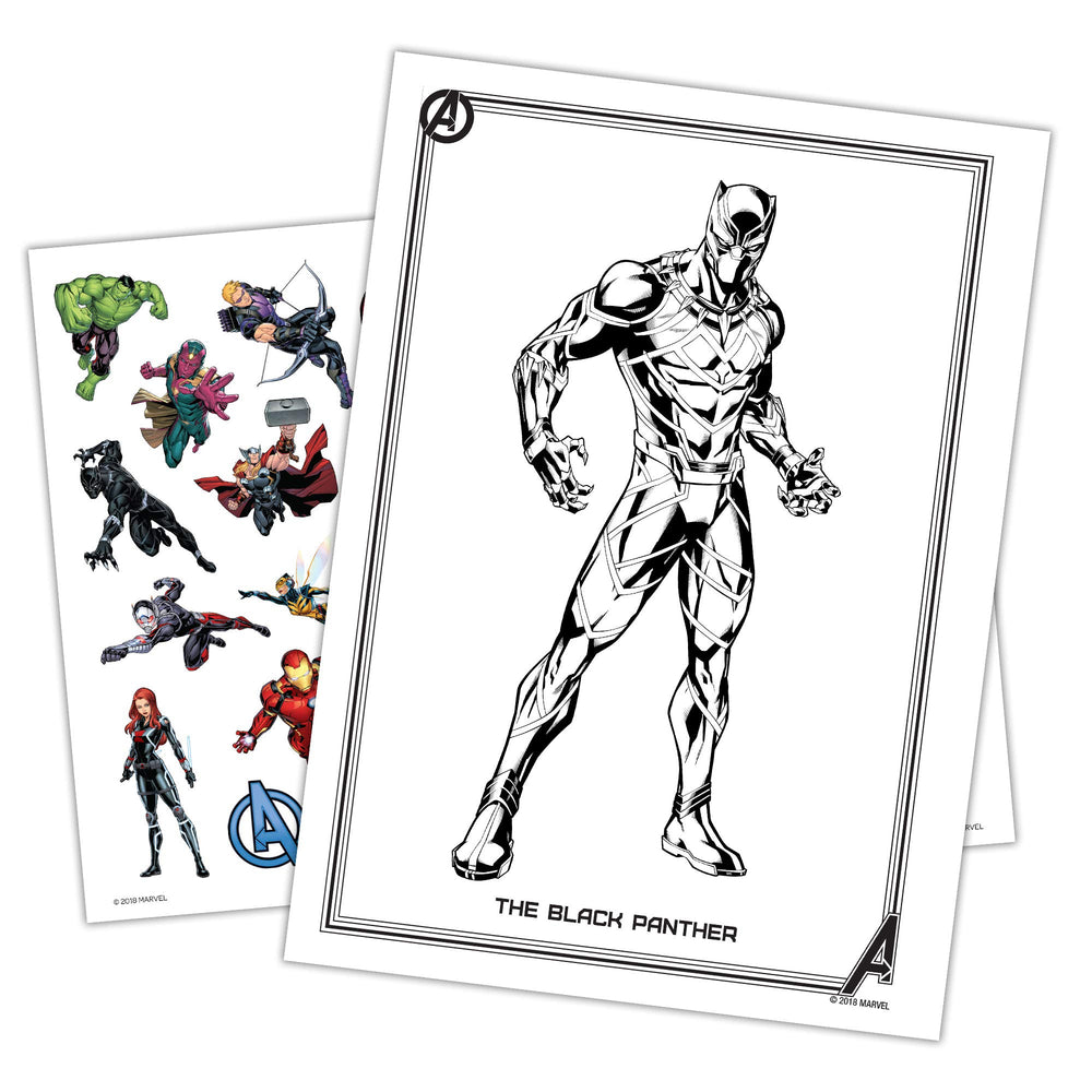 Over 25 temporary tattoos featuring Avengers characters for instant superhero flair
