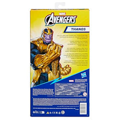 Marvel Avengers Thanos Deluxe figure in a dynamic action pose for storytelling.