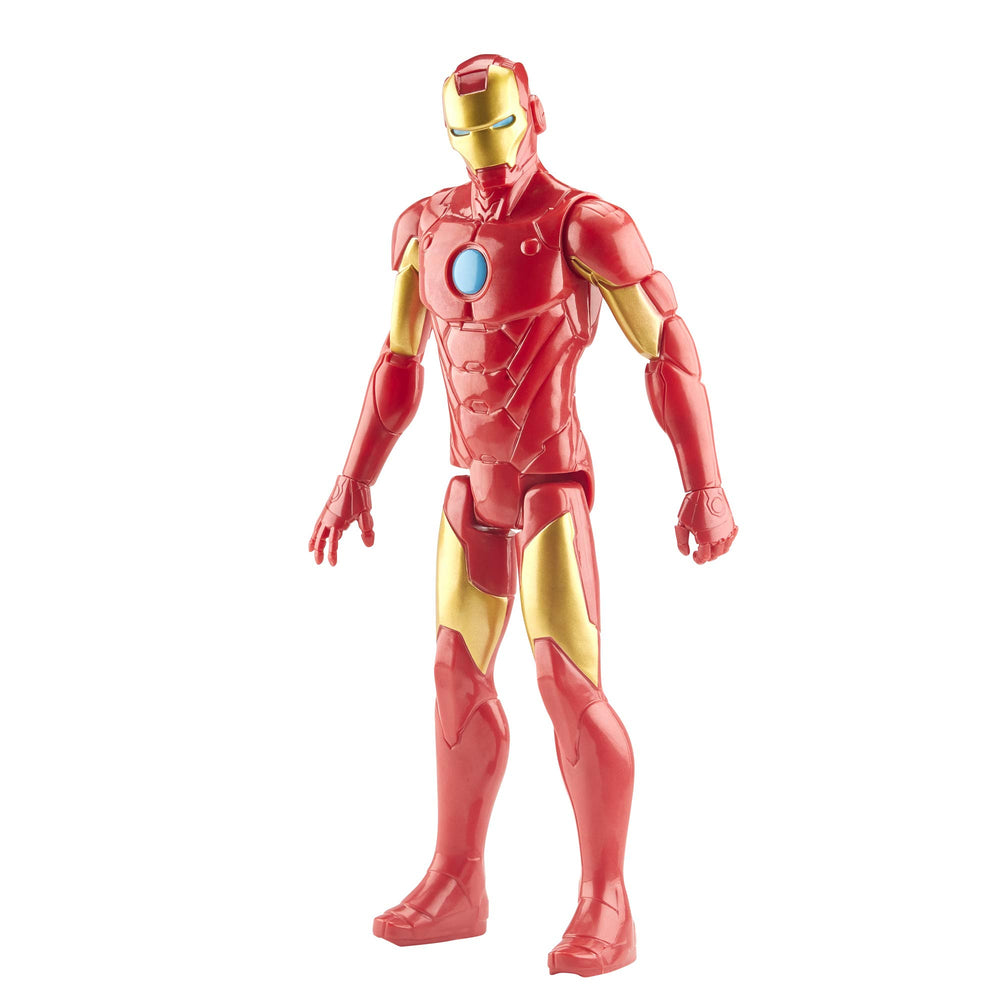 Bright metallic finish on Iron Man enhances visual appeal during pretend battles.
