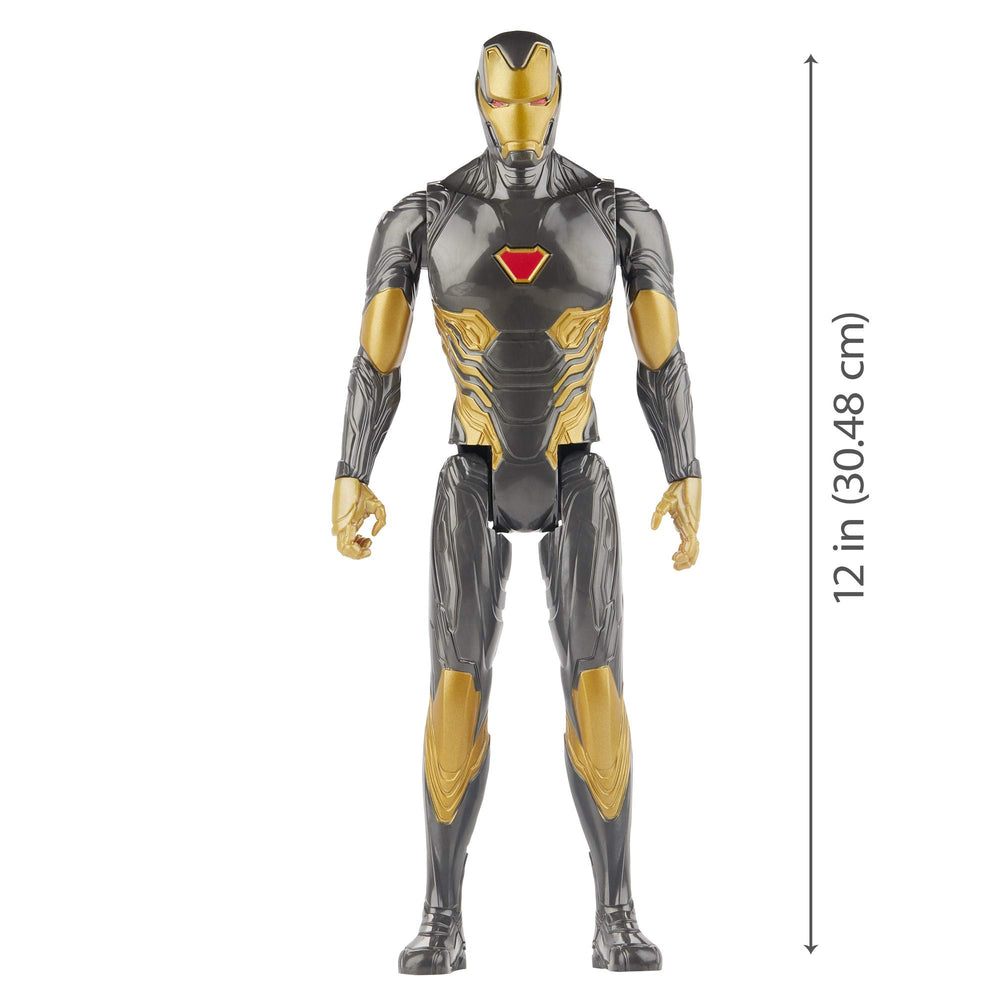 Marvel Avengers Iron Man figure back view highlights port connections.