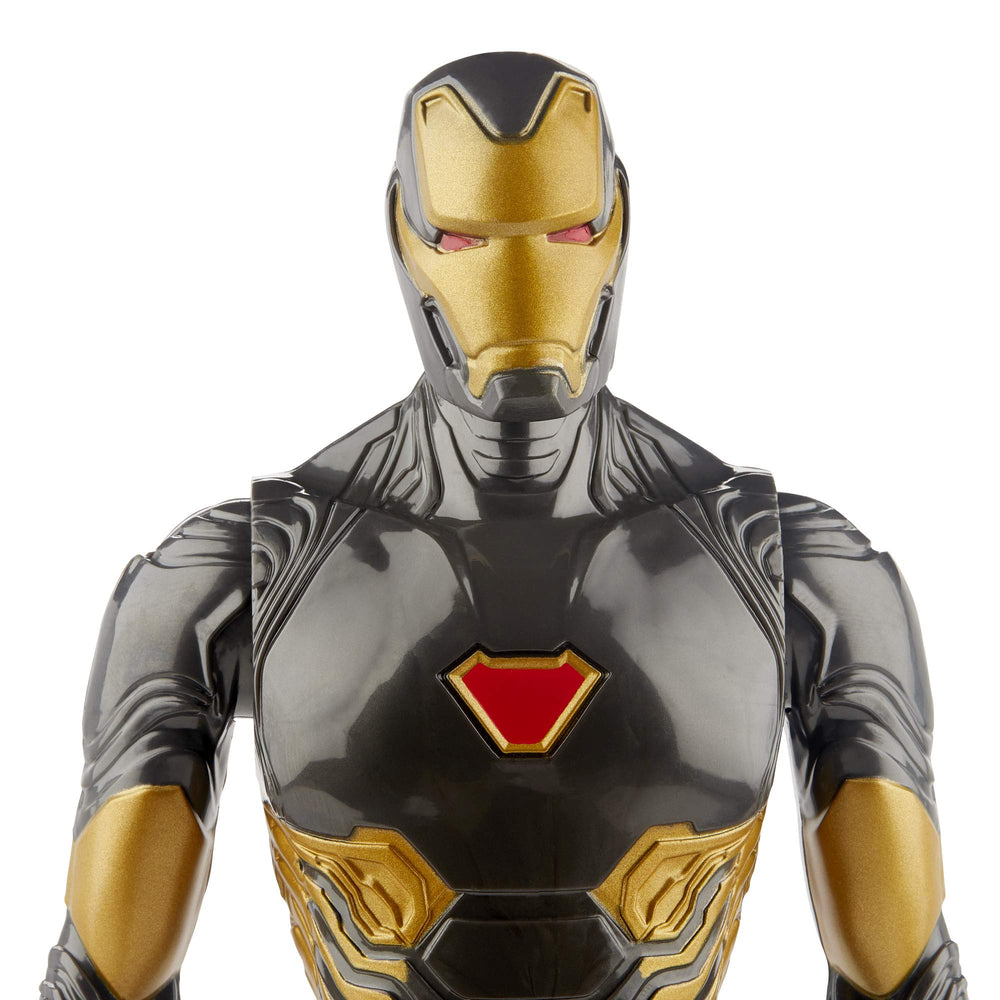 Iron Man figure chest detailing captures classic Marvel design.
