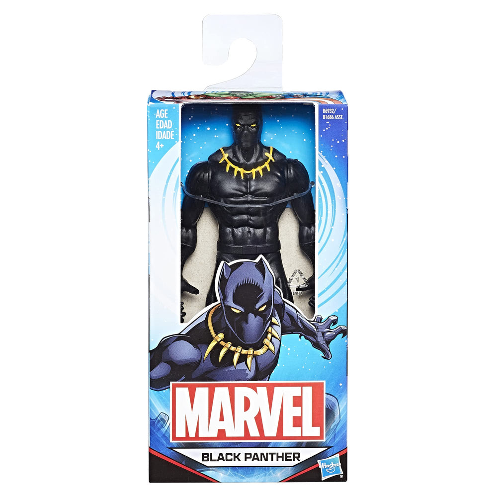 Close-up of Panther eyes and sculpted armor with authentic Marvel detail.
