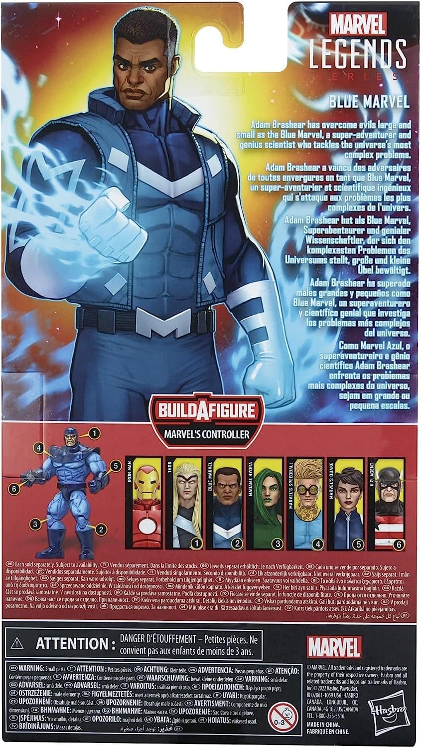 Marvel Blue Marvel Ultimates figure with accessories for versatile display options.
