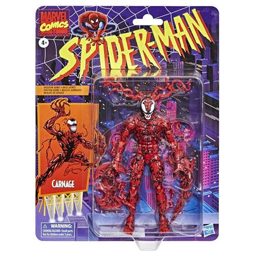 Marvel Carnage figure in dynamic pose ideal for shelf display