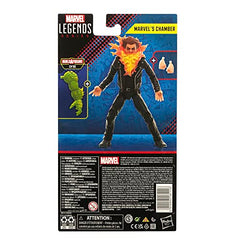 Close-up of biokinetic flame chest and face detail on Marvel’s Chamber