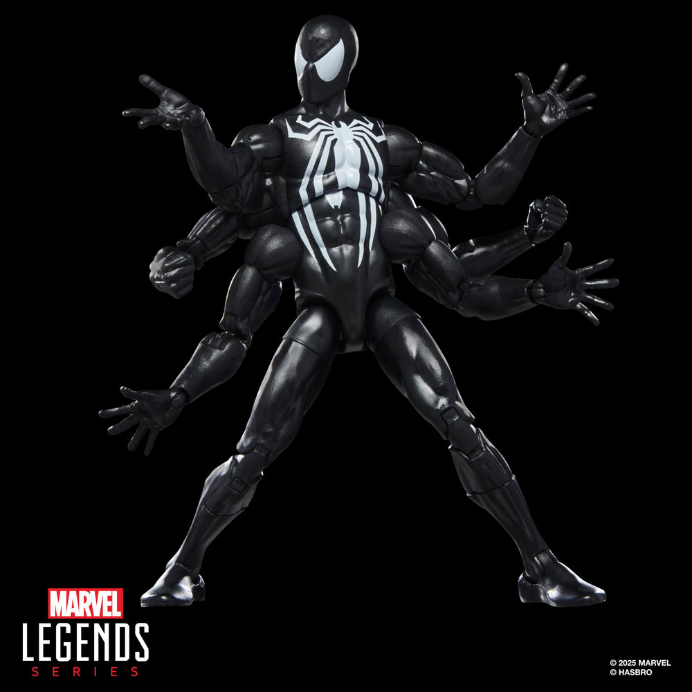 Marvel Dark Avengers Spider-Man stands in 6-inch scale for shelf display