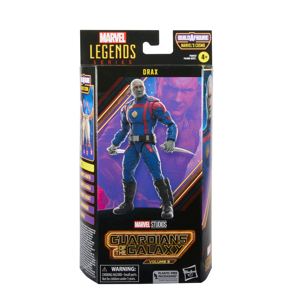 Marvel Drax action figure with two knife accessories for dynamic poses.