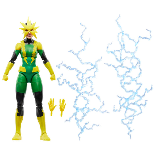 Marvel Electro Francine Frye front view figure with premium deco for display.