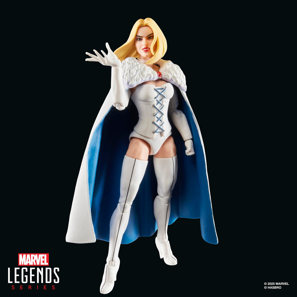 Marvel Emma Frost packaging suits retro-inspired display on shelf