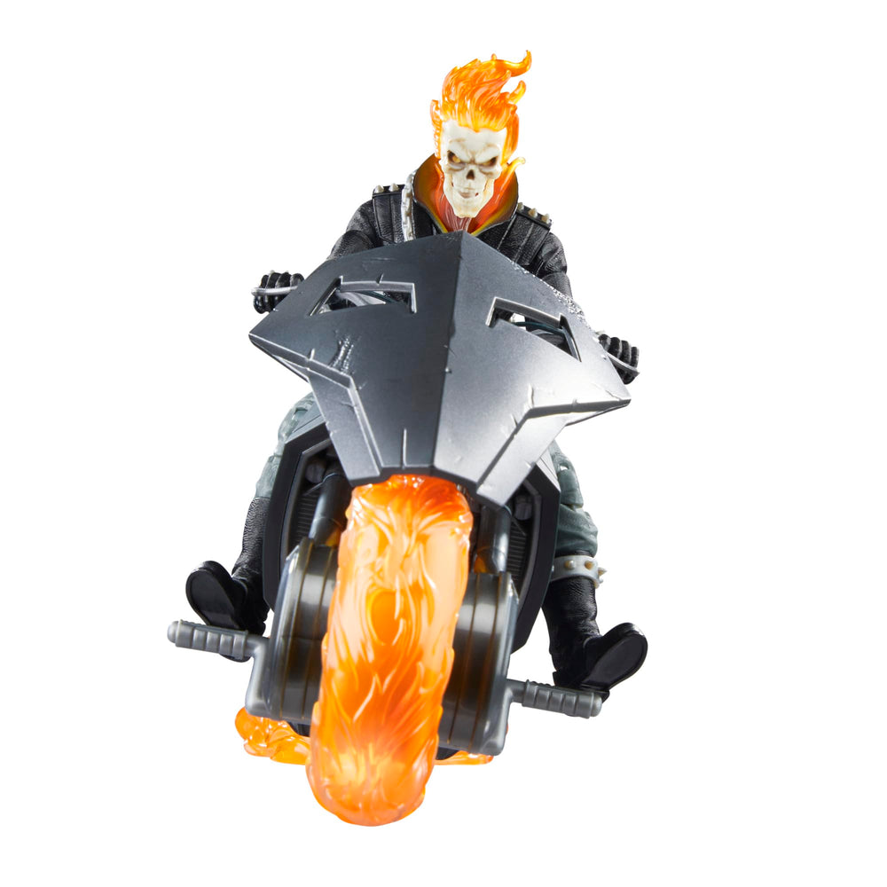 Comics-inspired deco captures the fiery Ghost Rider look.