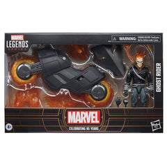 Ghost Rider Hell Cycle bike with translucent fire wheels for dramatic shelf display.