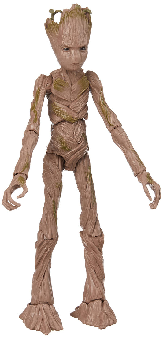 Marvel Groot 6-inch figure in dynamic pose for movie-inspired display.
