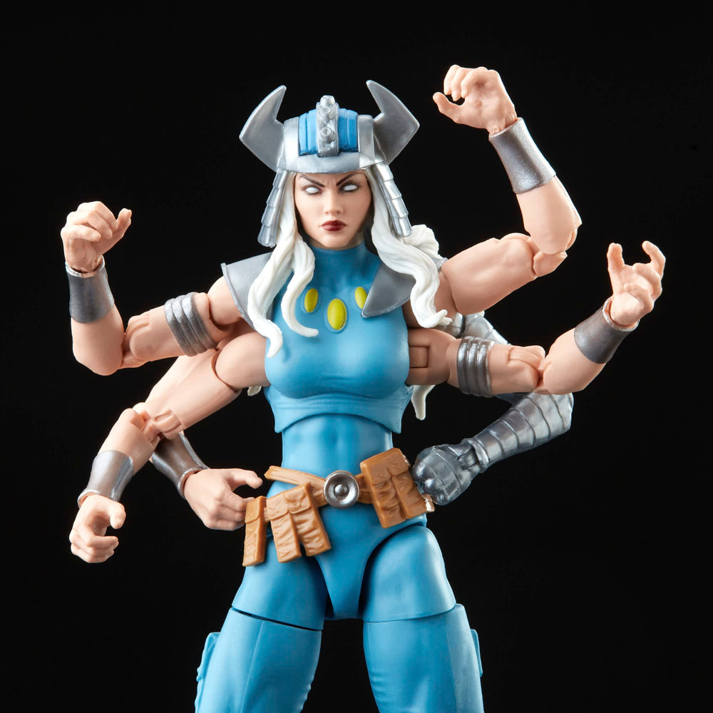 Marvel Legends Spiral six-armed figure offers bold, multi-limb posing.