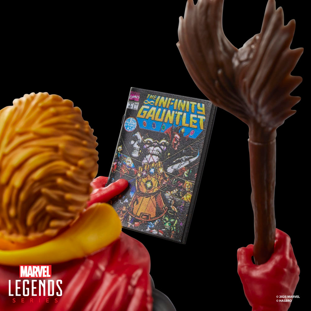 Marvel Legends Adam Warlock side view highlights premium deco for collectors.