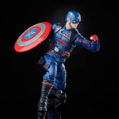 Marvel Legends Captain America John Walker vibrant multicolor finish highlights pose-ready detail.