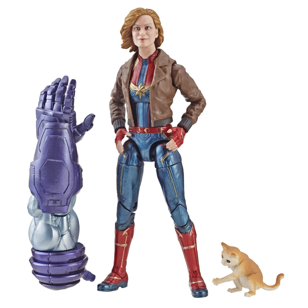 Marvel Legends Captain Marvel figure with Goose accessory for display-ready action.