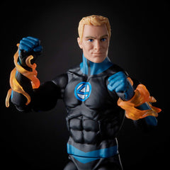 Display-ready Marvel Legends Human Torch 6-inch figure for shelf or photo scenes