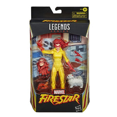 Marvel Legends Firestar detailed articulation for versatile posing in action display.