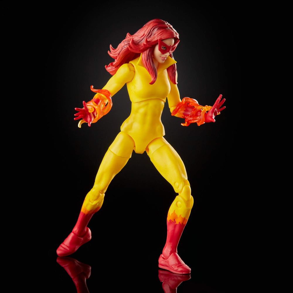 Marvel Legends Firestar packaging design suitable for gift-ready presentation.