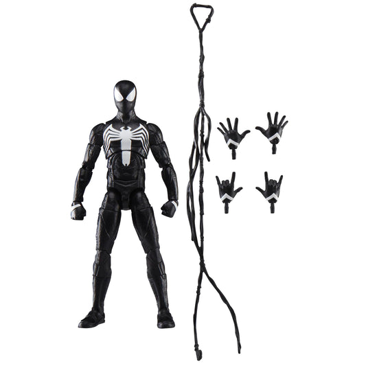 Marvel Legends GamerVerse Peter Parker Black Suit figure front pose for display