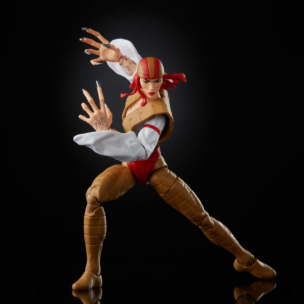 Marvel Legends Lady Deathstrike figure accessories and weapons for display action.
