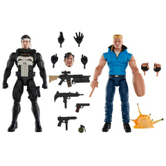 Marvel Legends Punisher and Bushwacker figures front view for display.