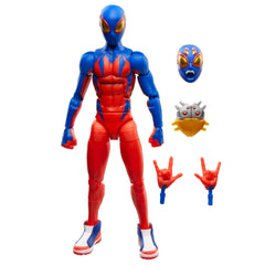 Marvel Legends Spider-Boy figure front view for dynamic shelf display