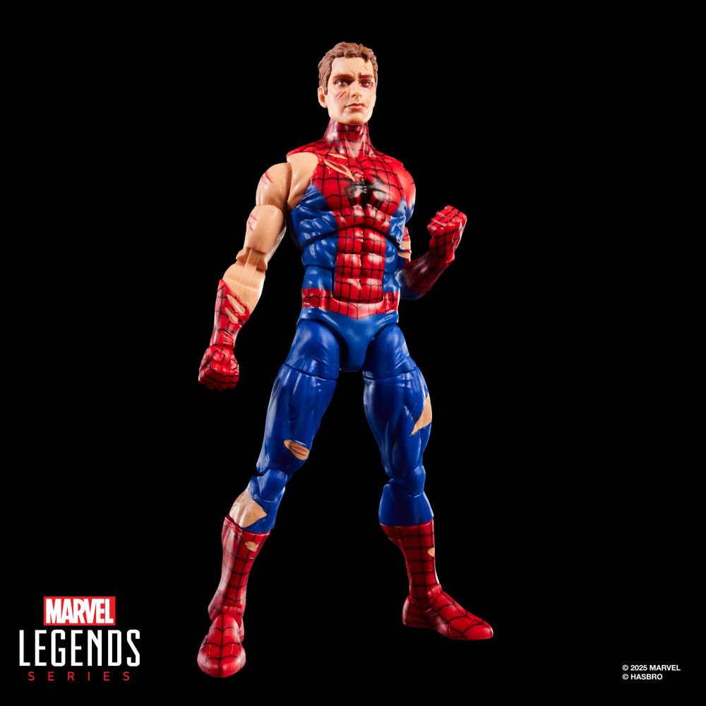 Marvel Legends Spider-Man MTG foil card highlights collector-worthy foil art.