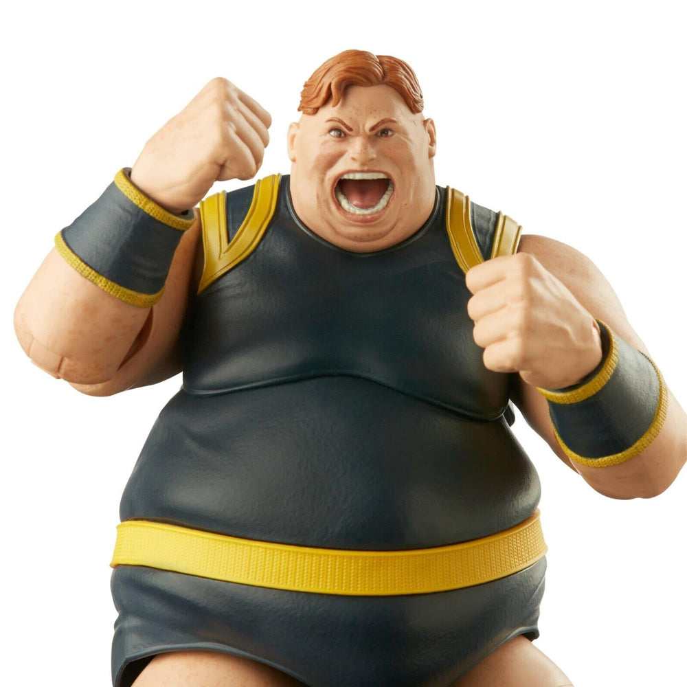 Marvel Legends The Blob face detail emphasizes distinctive features for an authentic look