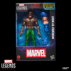 Marvel Legends Werewolf by Night fully articulated for dynamic poses and action-ready shelves.