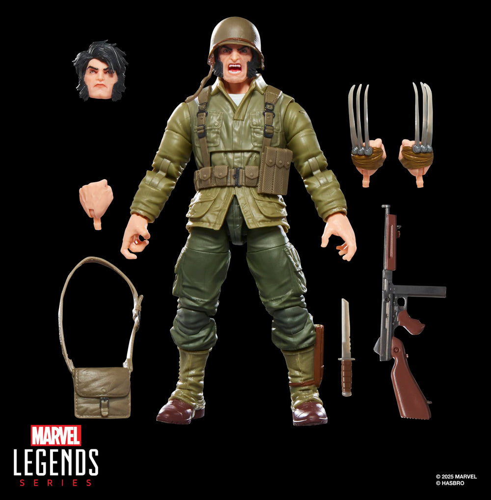 Marvel Legends Wolverine WWII Logan articulation enables dynamic posing.
