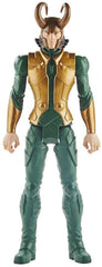 Marvel Loki 12-inch Titan Hero figure in dynamic pose for storytelling