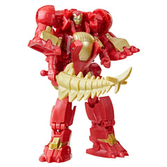Mechasaur transforms into an outer mech suit for Iron Man play scenarios.