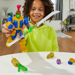 Marvel MixMashers green claw projectile adds surprise play moments.