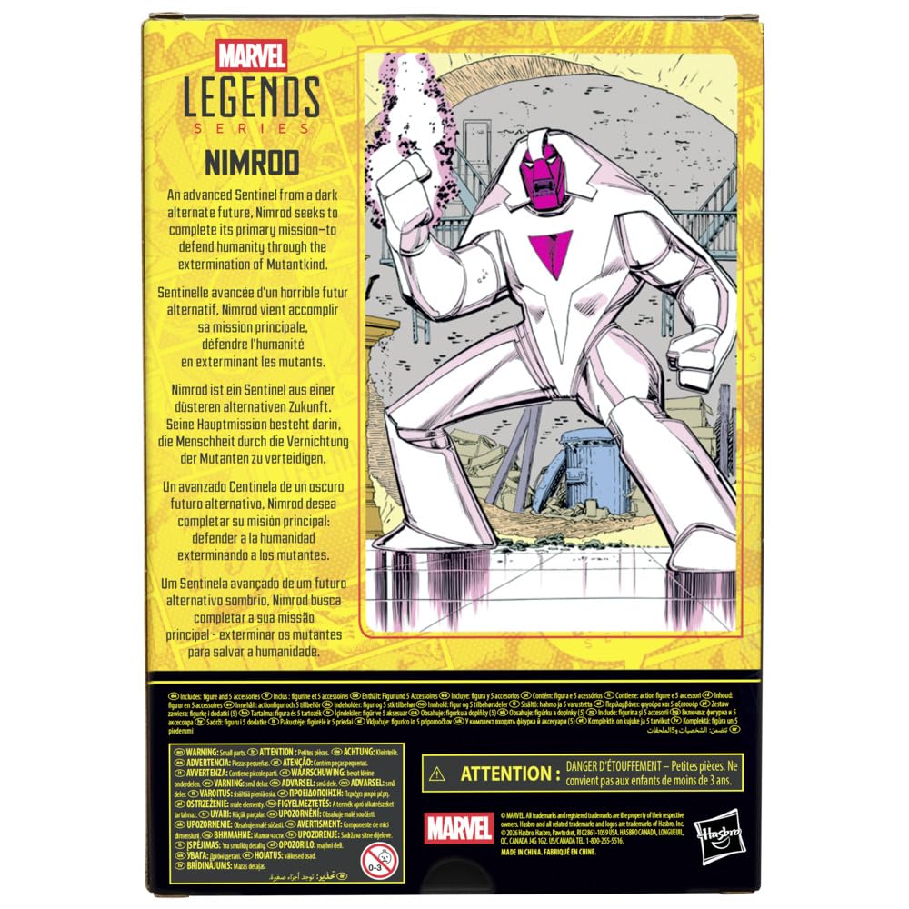 Marvel Nimrod 6-inch interchangeable head-parts enable dynamic display.