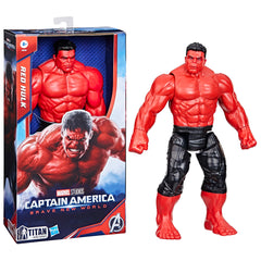 Red Hulk figure in open-window Marvel display box