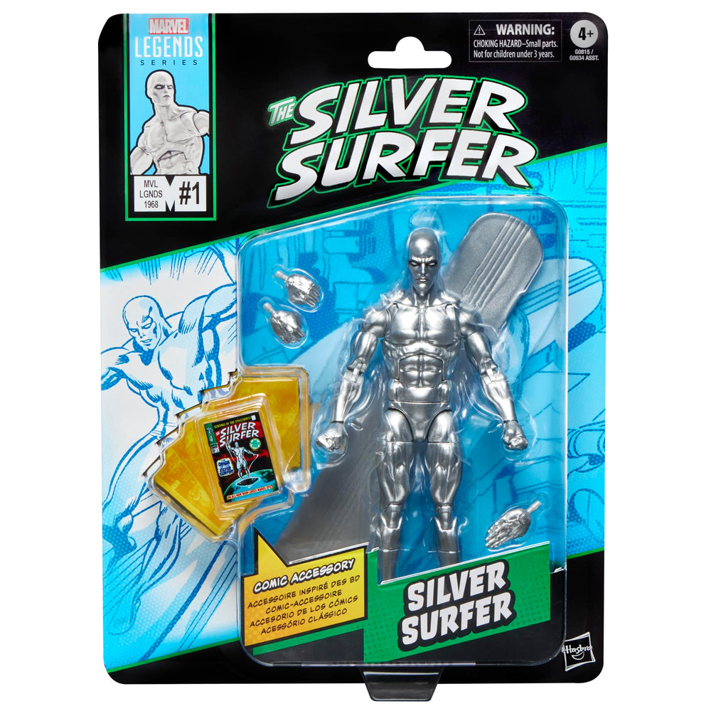 Marvel Silver Surfer figure with detailed deco for display and collection.